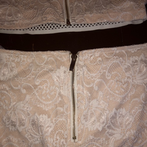 White Lace Two-Piece Dress - Picture 5 of 8